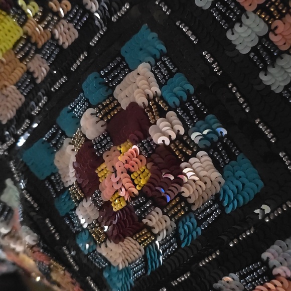 SÉZANE Ena Hand Beaded Embroidered Multi Color Geometric Pattern Jacket XS NWOT - Picture 6 of 13